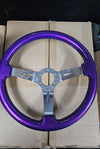 AVENUE ELECTRIC PURPLE /CHROME SPOKE AS-IS STEERING WHEEL