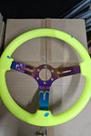 AVENUE HIGHLIGHTER YELLOW/ NEOCHROME SPOKES AS-IS STEERING WHEEL