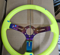 AVENUE HIGHLIGHTER YELLOW/ NEOCHROME SPOKES AS-IS STEERING WHEEL