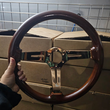 AVENUE WOODGRAIN W/ BRONZE SPOKE AS-IS STEERING WHEEL