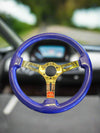 AVENUE PLUM CRAZY PURPLE/ GOLD SPOKES AS-IS STEERING WHEEL (1 OF 3)