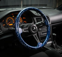 AVENUE DAYTONA BLUE BASE/ WHITE SPLATTER/ BLACK SPOKES STEERING WHEEL (LIMITED EDITION)