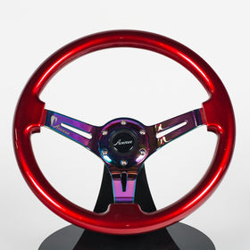 AVENUE CANDY APPLE RED/ NEOCHROME SPOKES STEERING WHEEL (Limited Edition)