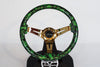 AVENUE GREEN SKULLS/ GOLD SPOKES HYDRO DIPPED STEERING WHEEL