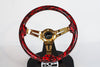 AVENUE RED SKULLS/ GOLD SPOKES HYDRO DIPPED STEERING WHEEL