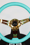 AVENUE MINTY GREEN/ GOLD SPOKES STEERING WHEEL