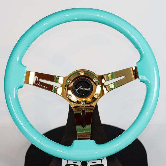 AVENUE MINTY GREEN/ GOLD SPOKES STEERING WHEEL