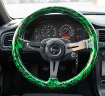 AVENUE GREEN SKULLS/ BLACK SPOKES HYDRO DIPPED STEERING WHEEL