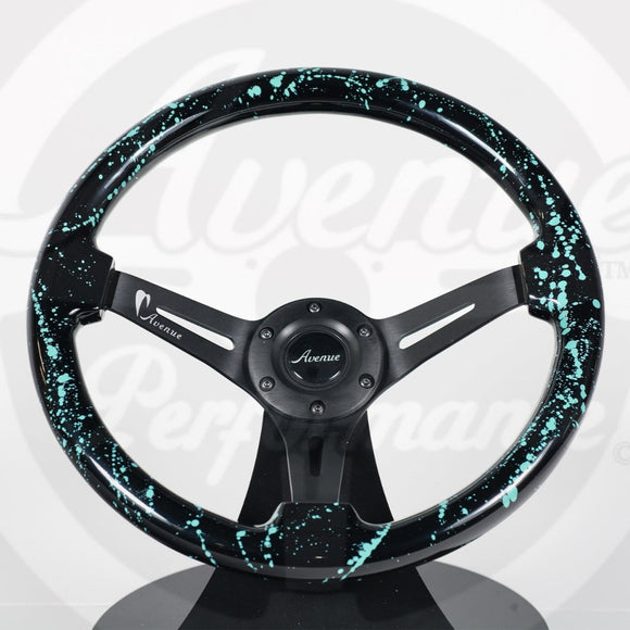 AVENUE BLACK BASE/ MINTY SPLATTER/ BLACK SPOKES STEERING WHEEL (LIMITED EDITION) - Avenue Performance