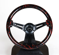 AVENUE BLACK BASE/ RED SPLATTER/ BLACK SPOKES STEERING WHEEL (LIMITED EDITION) - Avenue Performance