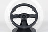 AVENUE BLACK LEATHER/ BLACK STITCH/ BLACK SPOKES FLAT LINE STEERING WHEEL 330MM - Avenue Performance