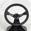 AVENUE BLACK LEATHER/ BLACK STITCH/ BLACK SPOKES STEERING WHEEL - Avenue Performance