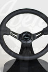 AVENUE BLACK LEATHER/ BLACK STITCH/ BLACK SPOKES STEERING WHEEL - Avenue Performance