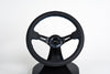 AVENUE BLACK LEATHER/ BLUE STITCH/ BLACK SPOKES STEERING WHEEL - Avenue Performance