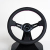 AVENUE BLACK LEATHER/ PURPLE STITCH/ BLACK SPOKES STEERING WHEEL - Avenue Performance