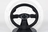 AVENUE BLACK SUEDE/ BLACK STITCH/ BLACK SPOKES FLAT LINE STEERING WHEEL 330MM - Avenue Performance