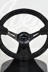 AVENUE BLACK SUEDE/ BLACK STITCHING/ BLACK SPOKES STEERING WHEEL - Avenue Performance