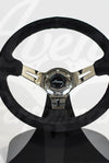 AVENUE BLACK SUEDE/ BLACK STITCHING/ CHROME SPOKES STEERING WHEEL - Avenue Performance