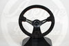 AVENUE BLACK SUEDE/ RED STITCHING/ BLACK SPOKES STEERING WHEEL - Avenue Performance