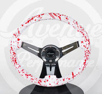 AVENUE BLOOD SPLATTER/ CHROME SPOKES STEERING WHEEL - Avenue Performance