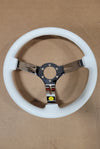 AVENUE COSMIC WHITE/CHROME SPOKES AS-IS STEERING WHEEL