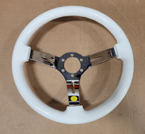 AVENUE COSMIC WHITE/CHROME SPOKES AS-IS STEERING WHEEL