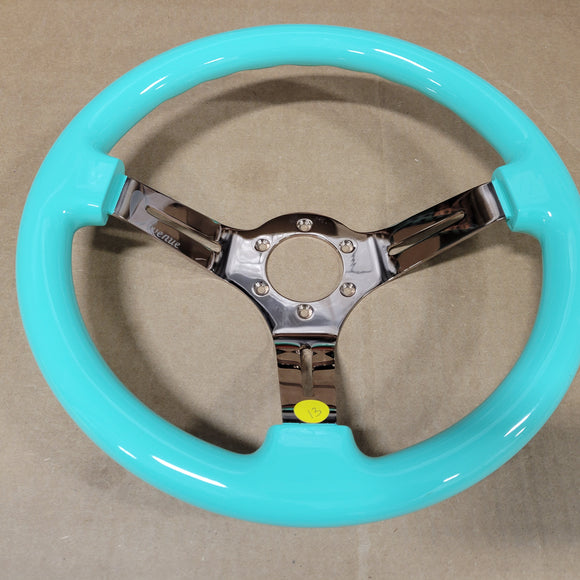 AVENUE MINTY/ BRONZE CHROME SPOKES AS-IS STEERING WHEEL