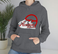 Avenue Mountain Design Unisex Hoodie Red/ Heather Grey