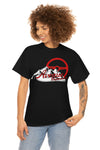 Avenue Mountain Unisex Cotton T-shirt Red/ Black