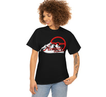 Avenue Mountain Unisex Cotton T-shirt Red/ Black