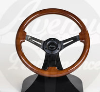 AVENUE WOODGRAIN W/ BLACK SPOKE STEERING WHEEL