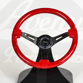 AVENUE CRIMSON RED/ BLACK SPOKES STEERING WHEEL