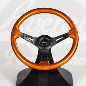 AVENUE BURNT ORANGE/ BLACK SPOKES STEERING WHEEL