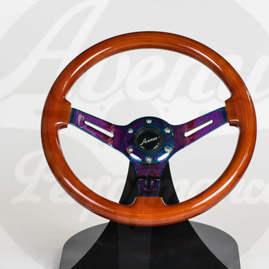 AVENUE WOODGRAIN W/ NEOCHROME SPOKES STEERING WHEEL