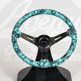 AVENUE MINTY DIGI CAMO/ BLACK SPOKES HYDRO DIPPED STEERING WHEEL