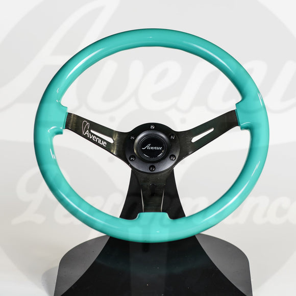 AVENUE MINTY GREEN/ BLACK SPOKES STEERING WHEEL