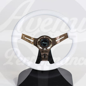 AVENUE COSMIC WHITE W/ BRONZE SPOKES STEERING WHEEL