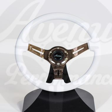 AVENUE COSMIC WHITE W/ BRONZE SPOKES STEERING WHEEL