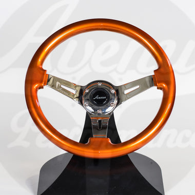 AVENUE BURNT ORANGE/ CHROME SPOKES STEERING WHEEL