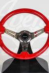 AVENUE CRIMSON/ CHROME SPOKES STEERING WHEEL