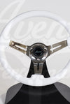AVENUE COSMIC WHITE/ CHROME SPOKES STEERING WHEEL