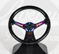 AVENUE RAVEN BLACK W/ NEOCHROME SPOKES STEERING WHEEL