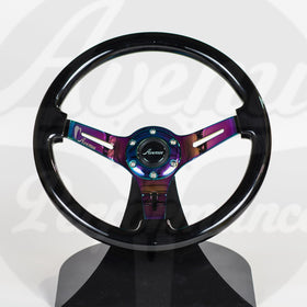 AVENUE RAVEN BLACK W/ NEOCHROME SPOKES STEERING WHEEL