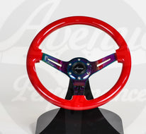 AVENUE CRIMSON RED/ NEOCHROME SPOKES STEERING WHEEL