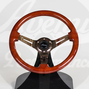 AVENUE WOODGRAIN W/ BRONZE SPOKES STEERING WHEEL