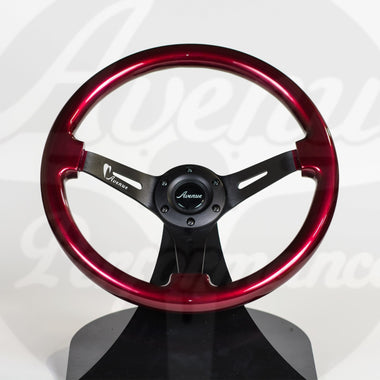 AVENUE CHERRY PEARL/ BLACK SPOKES STEERING WHEEL