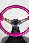 AVENUE PERSIAN PINK/ CHROME SPOKES STEERING WHEEL