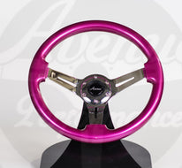 AVENUE PERSIAN PINK/ CHROME SPOKES STEERING WHEEL