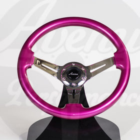 AVENUE PERSIAN PINK/ CHROME SPOKES STEERING WHEEL