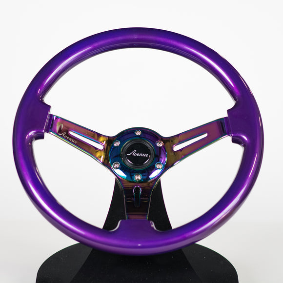 AVENUE ELECTRIC PURPLE/ NEOCHROME SPOKES STEERING WHEEL